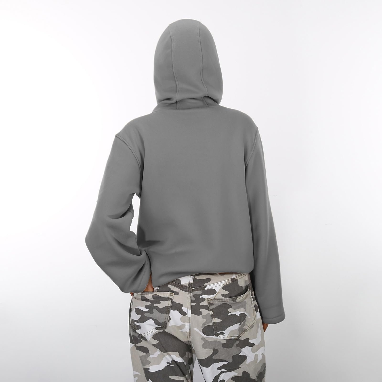 Балаклава Худи Generisch Ninja с маской Балаклава на полной молнии Oversized Y2K Куртка-маска Зимняя толстовка с карманом Теплая детская переходная куртка Зимняя куртка, фото №3