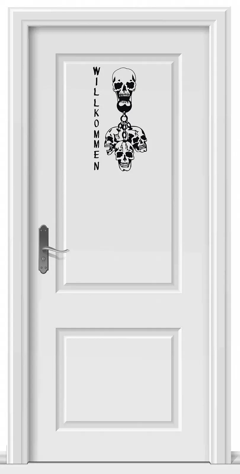 Наклейка на двері Klebesüchtig A161 Welcome Skull 60 см x 32 см Чорна, фото №3 Наклейка на двері Klebesüchtig A161 Welcome Skull 60 см x 32 см Чорна, фото №3