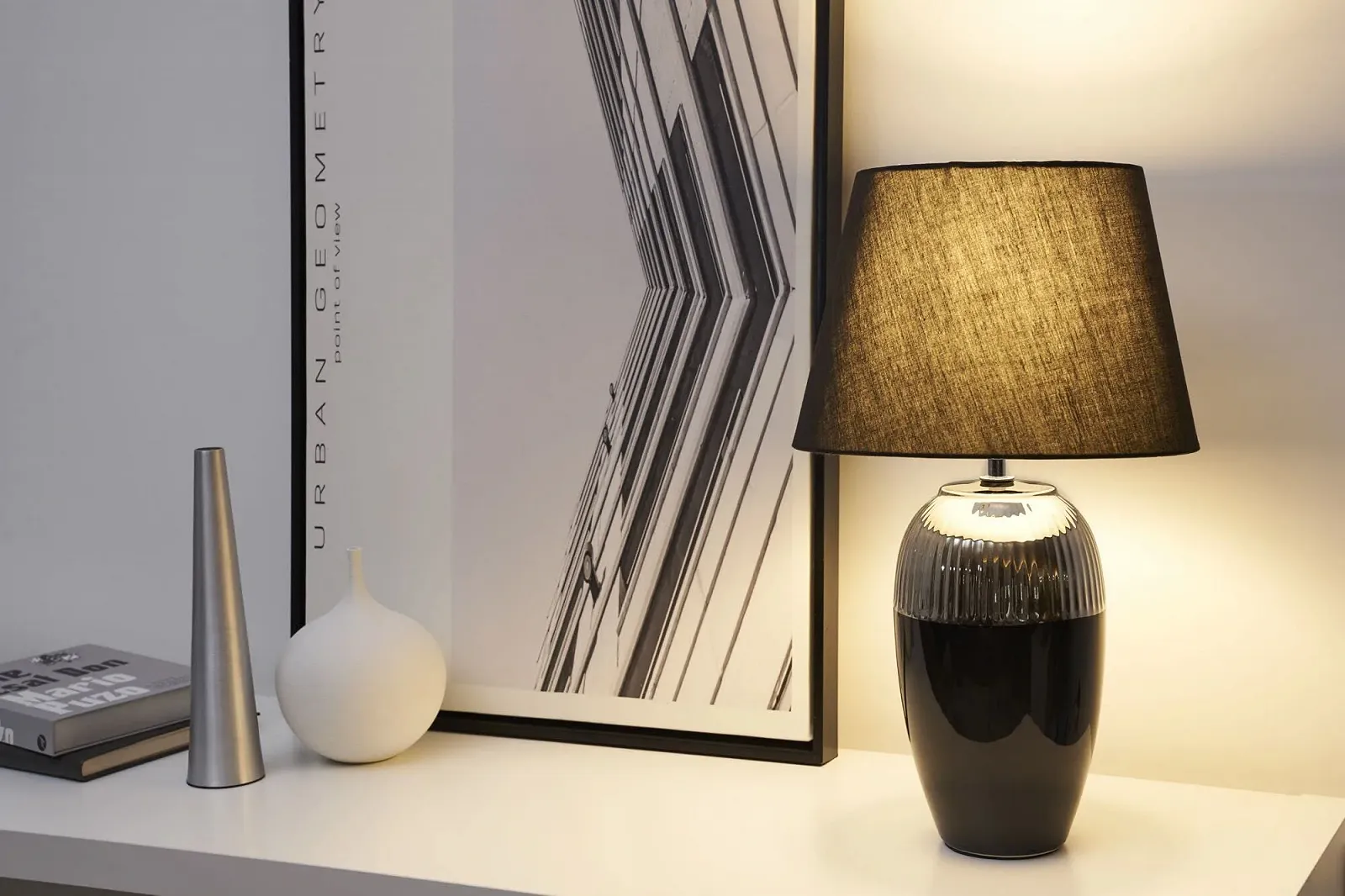 Настільна лампа Pauleen Midnight Beauty 48226 E27 макс. 20 Вт керамічна тканинна Чорно-срібляста, фото №3
