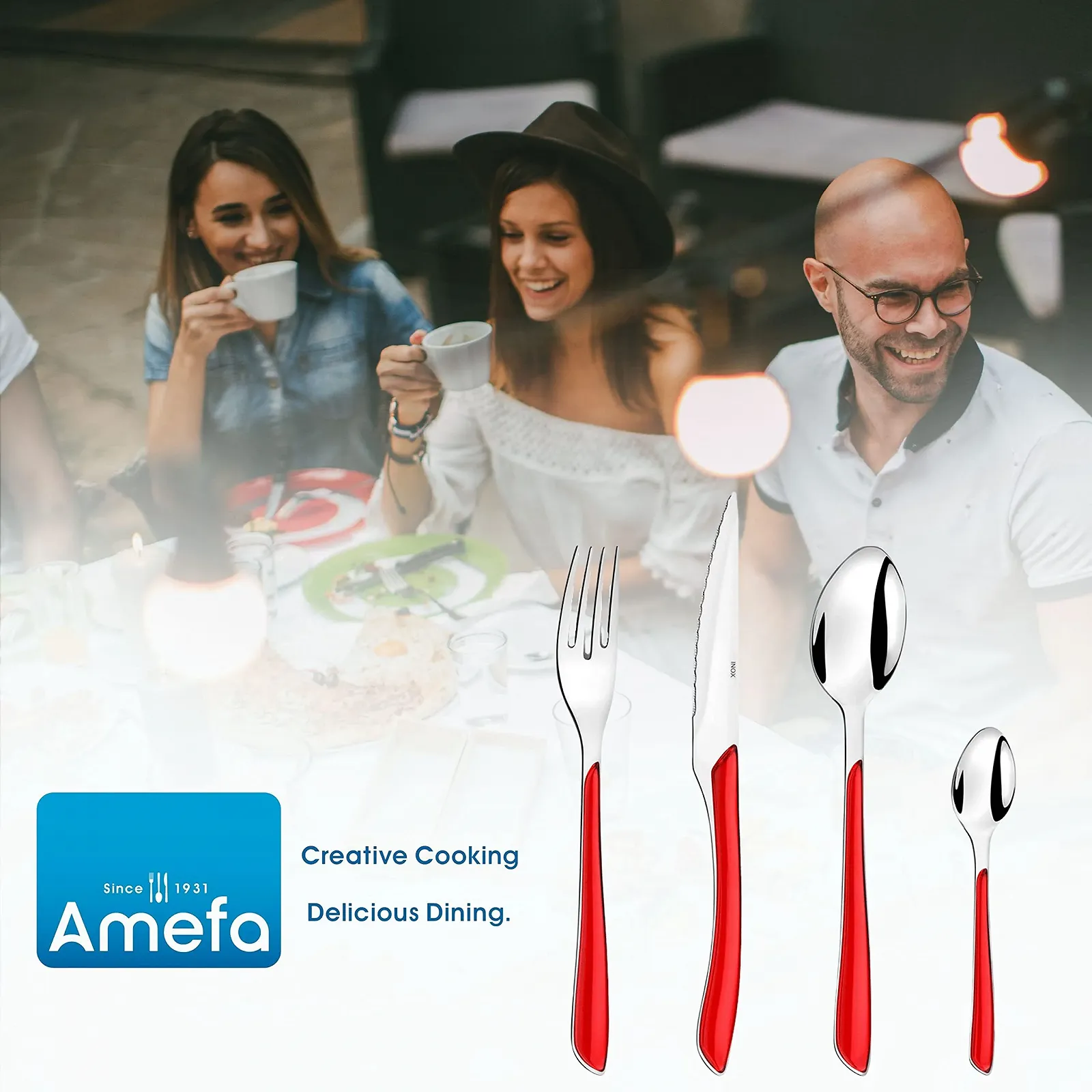 Набор столовых приборов Amefa Eclat, 24 предмета, на 6 персон, 6 ложек, 6 вилок, 6 ножей, 6 чайных/кофейных ложек, фото №6