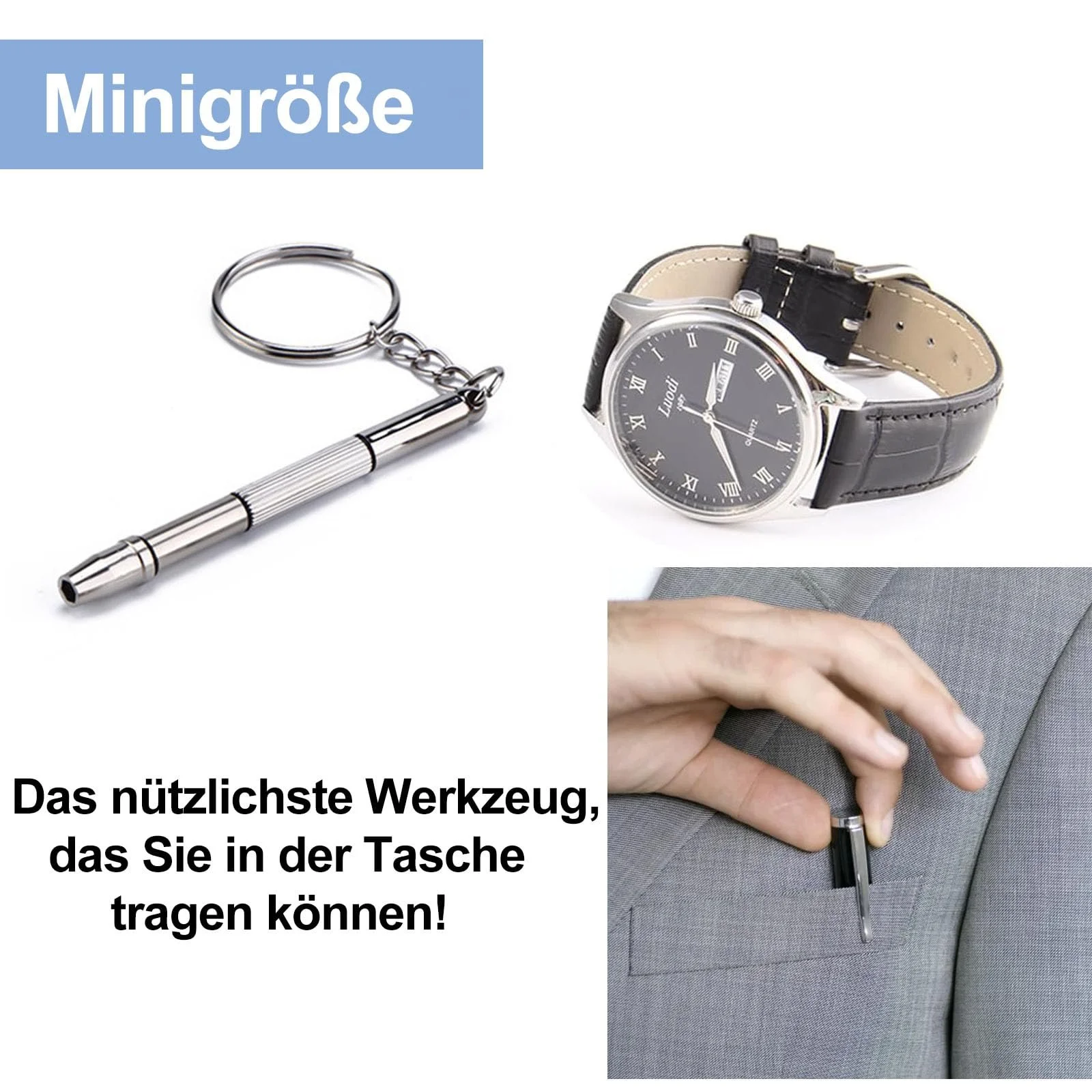 Набір 2 міні-оправки викрутки 4 в 1 набір для ремонту окулярів прецизійна нержавіюча сталь, фото №4