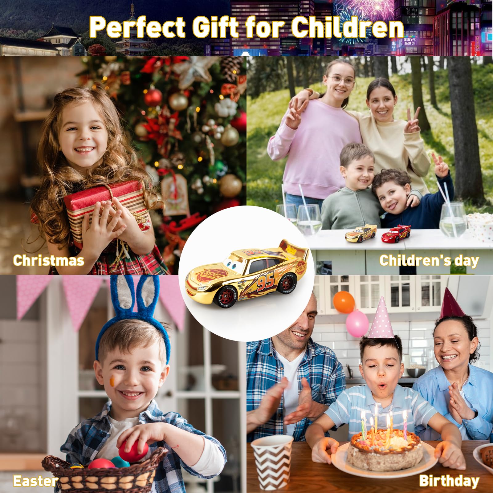 Игрушка Luchild Cars Mini Lightning Mc-Queen Металл Золото, фото №6