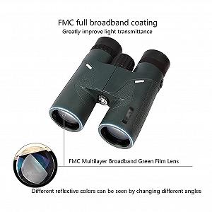Бинокль DERBUT 10x42 с адаптером для смартфона BAK-4 Prism FMC для наблюдения за птицами путешествий астрономии synthetic.ua - Фото 1