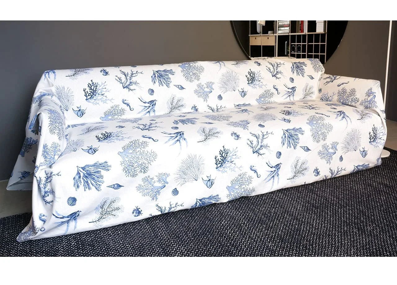 Покривало Багатоцільове BIANCHERIAWEB Бавовна Різні дизайни Двоспальне Ліжко Коралово-синє, фото №3
