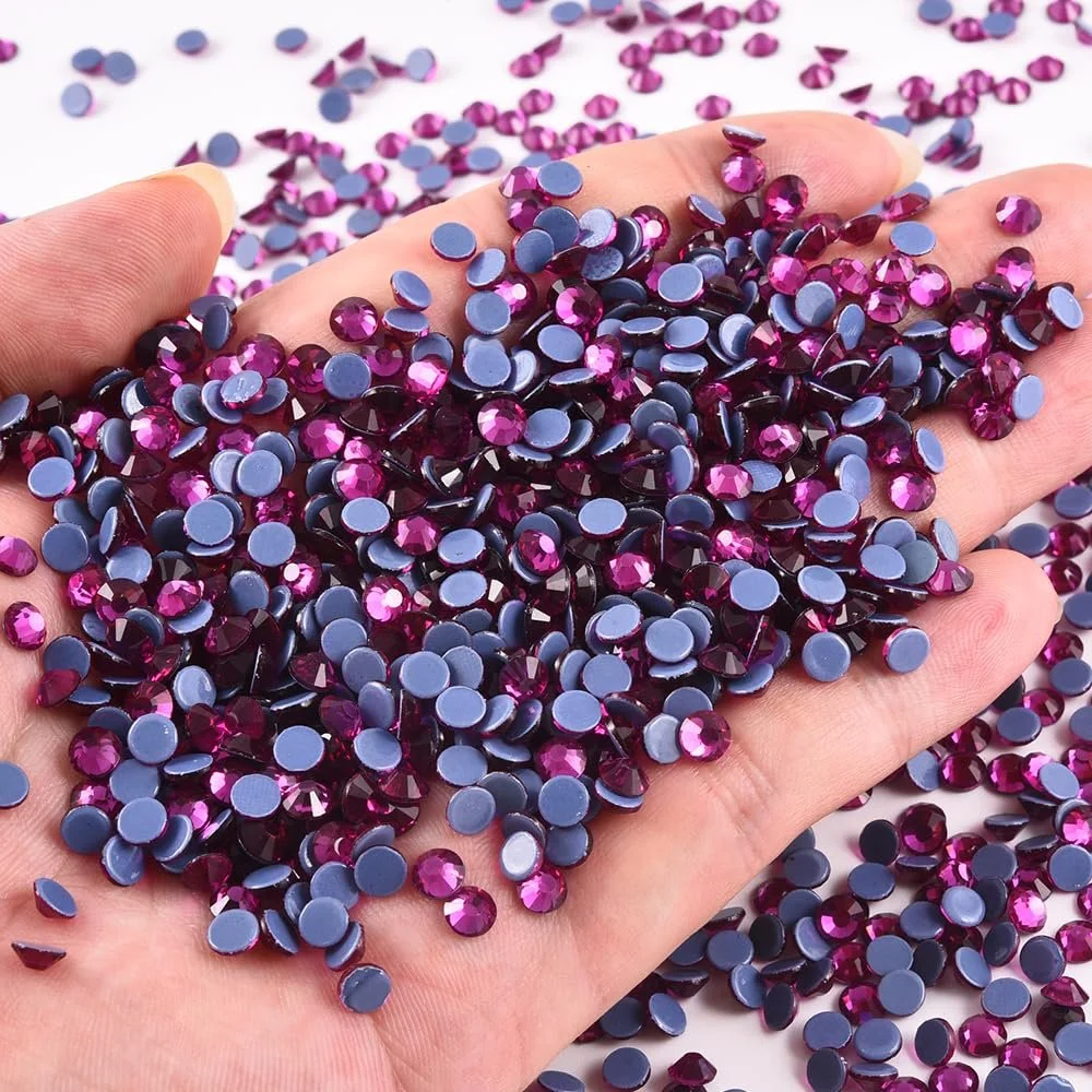 Термостразы BLINGINBOX Круглые кристаллы для одежды, обуви, рукоделия Fuchsia-SS16, фото №7