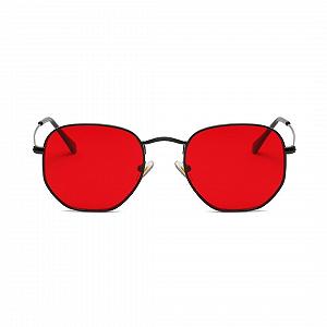 Сонцезахисні окуляри Класичні багатокутні з тисненням, металева оправа для чоловіків та жінок, захист від ультрафіолету synthetic.ua - Фото 1