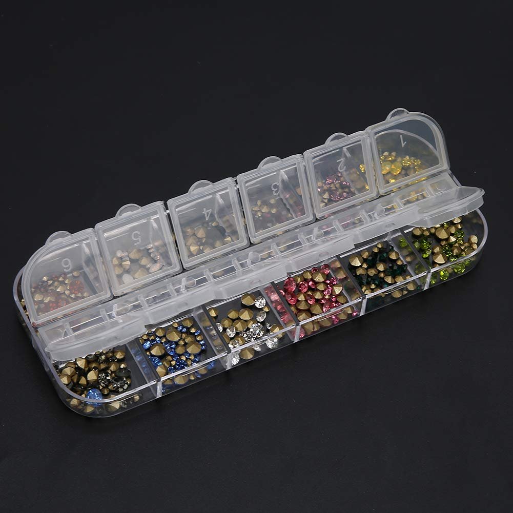 Стрази для нігтів 12 сіток DIY блискучі стрази інструмент для манікюру, фото №7