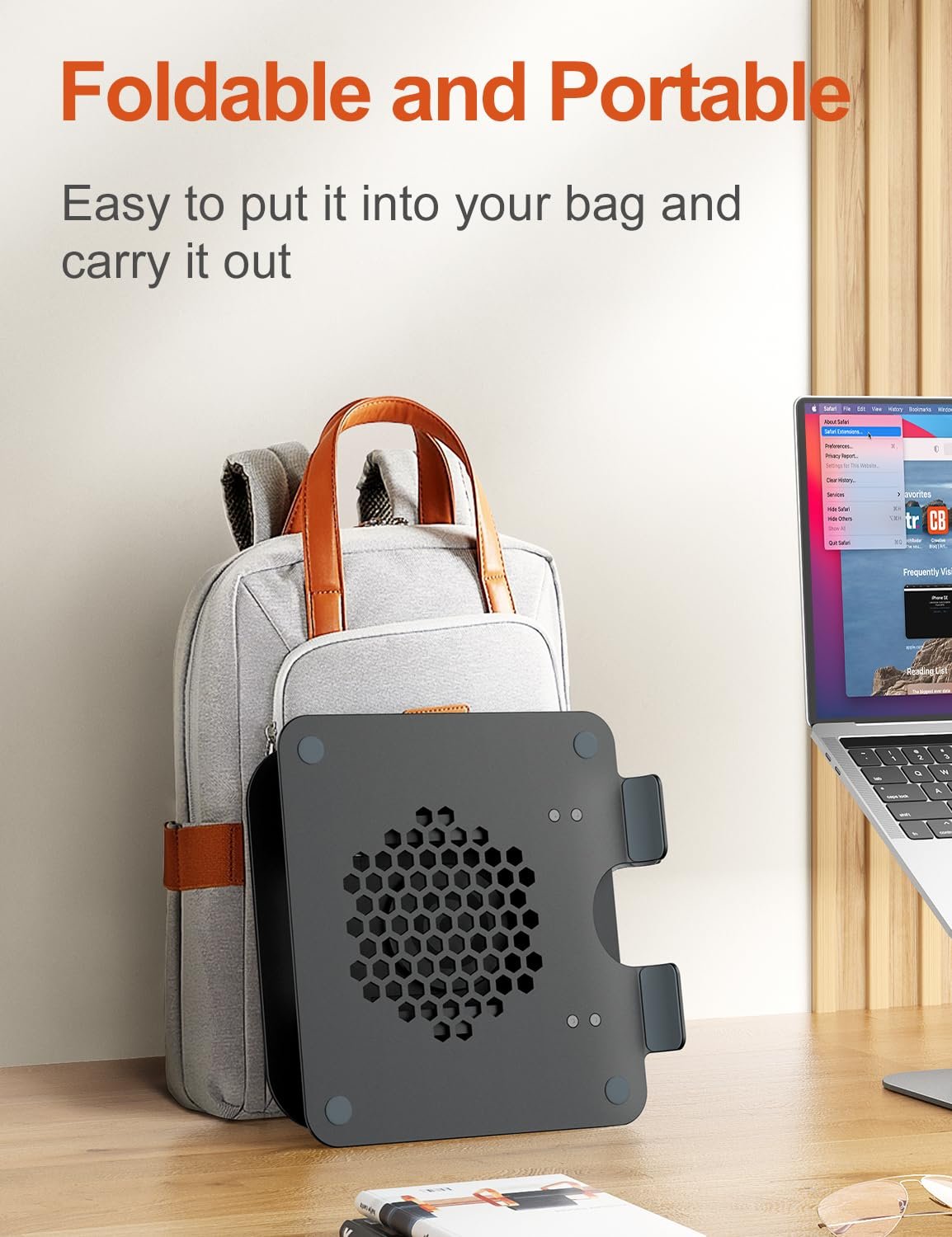 Підставка для ноутбука з основою, що обертається на 360 Регульована по висоті ергономічна, фото №7