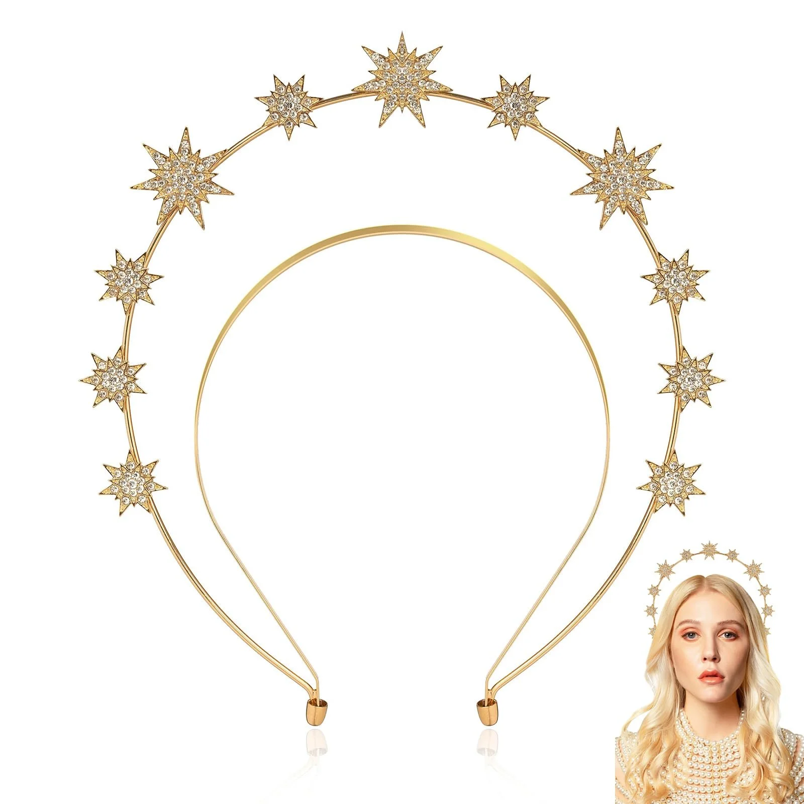 Обруч для волос Звезды Золотой, фото №1 Обруч для волос Звезды Золотой, фото №1