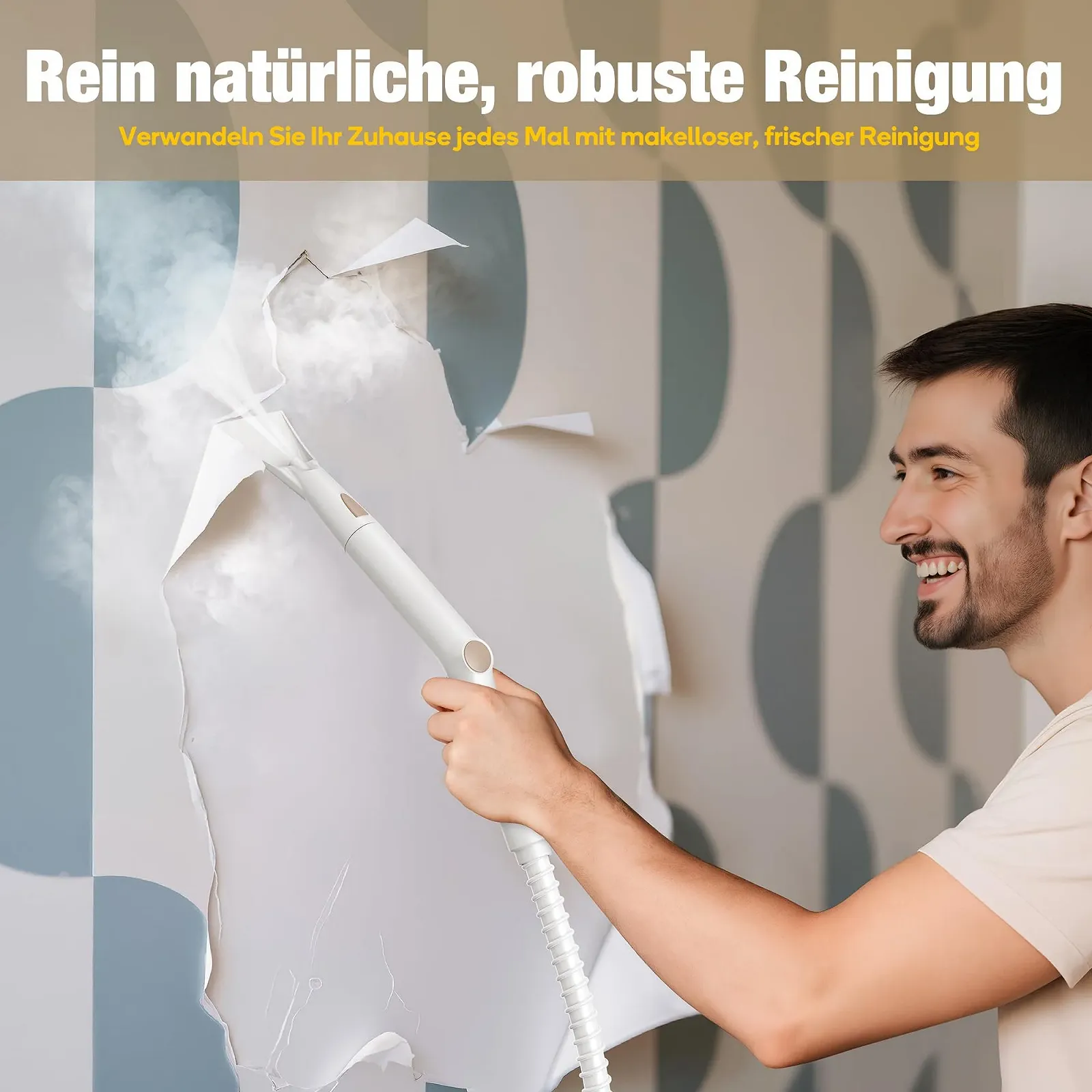 Пароочисник Newbealer 2-в-1 1500 Вт 5 бар 1.5 л Золотистий, фото №8