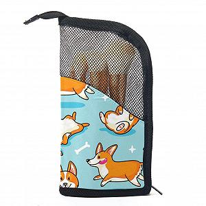 Набір кистей для макіяжу з чохлом Kawaii Corgis hundeknochen, 12 штук - Фото 1