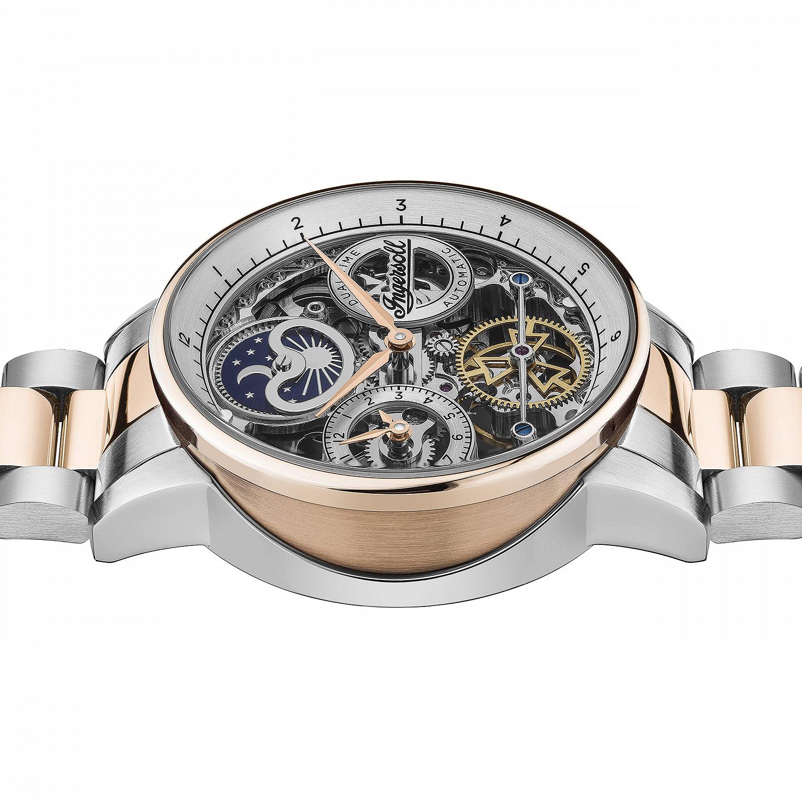 Годинник Ingersoll The Jazz Men's 42mm Automatic Moon Phase з скелетованим циферблатом та браслетом з нержавіючої сталі, фото №6