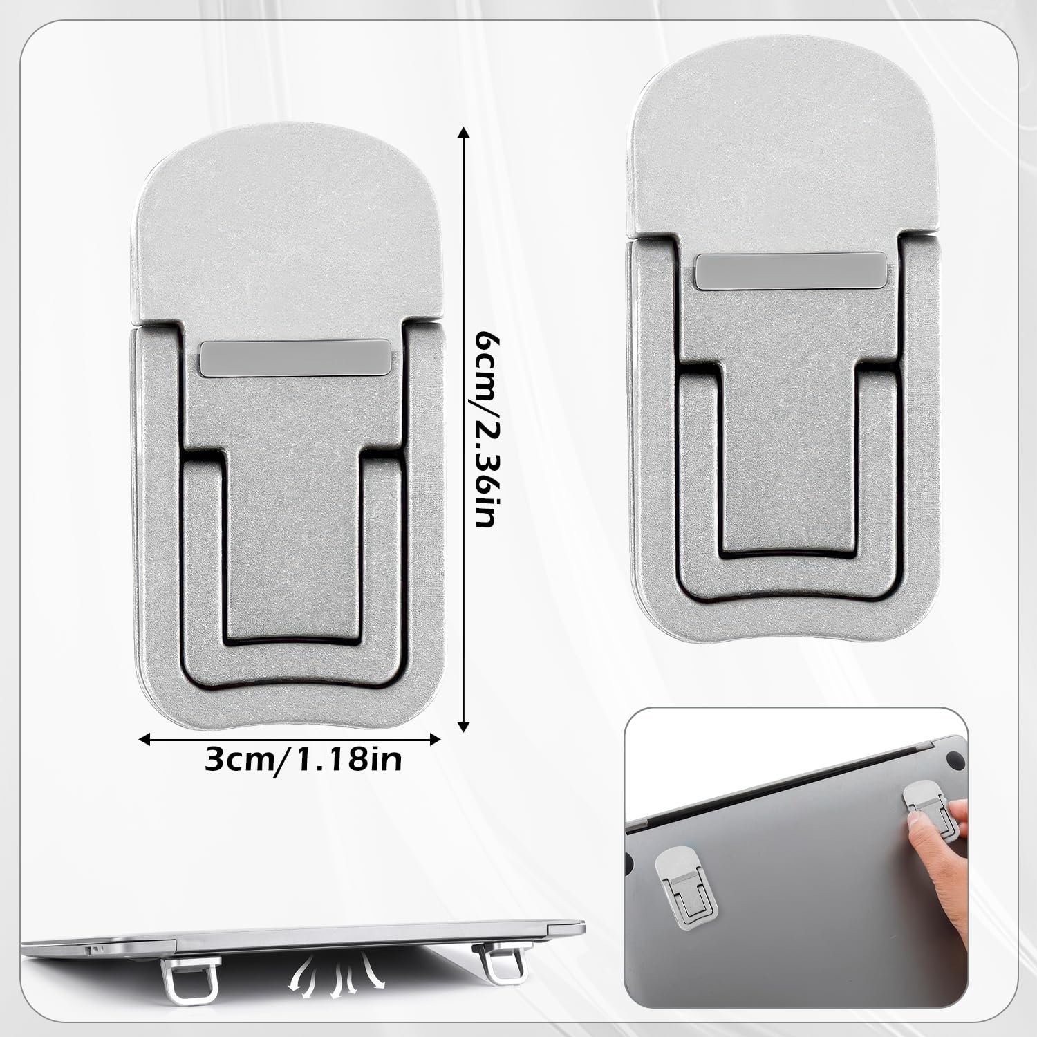 Подставка для клавиатуры (2 шт.) Без бренда Мини Характеристики Серебристый, фото №2