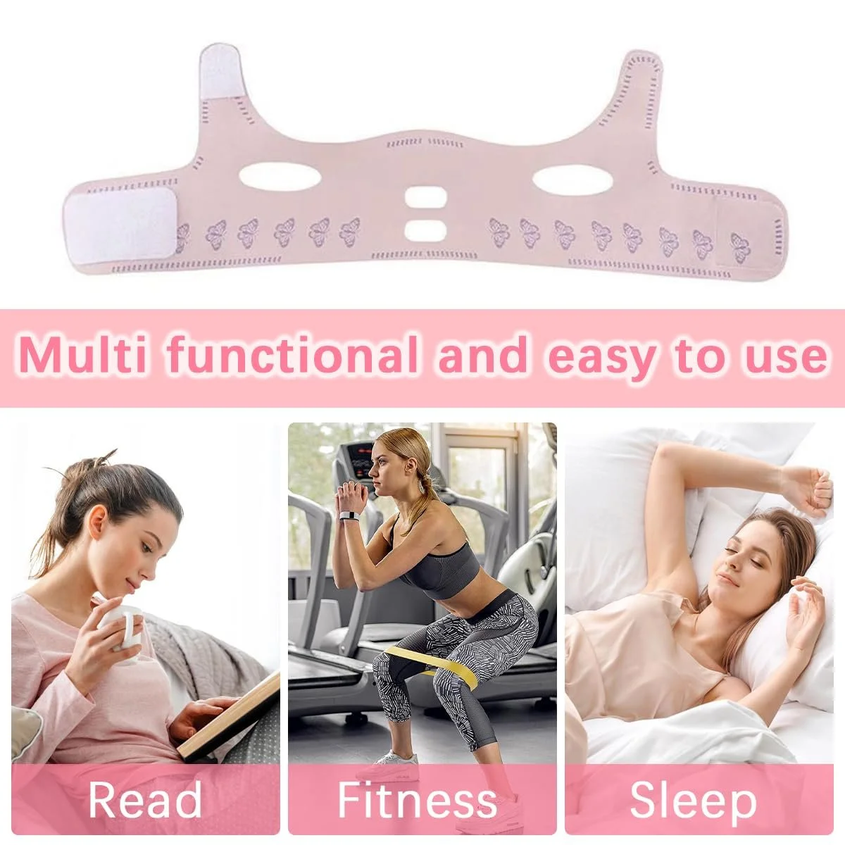 Маска для V-подібного ліфтингу обличчя, контурування, нічна, проти зморшок, фото №7