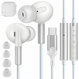 Наушники Coolden USB C для iPhone 16 Pro Внутриканальные с Кабелем HiFi Стерео с Микрофоном и Регулировкой Громкости USB Type C для iPhone 16 16 Plus 16 Pro Max Samsung Белые - Фото 1