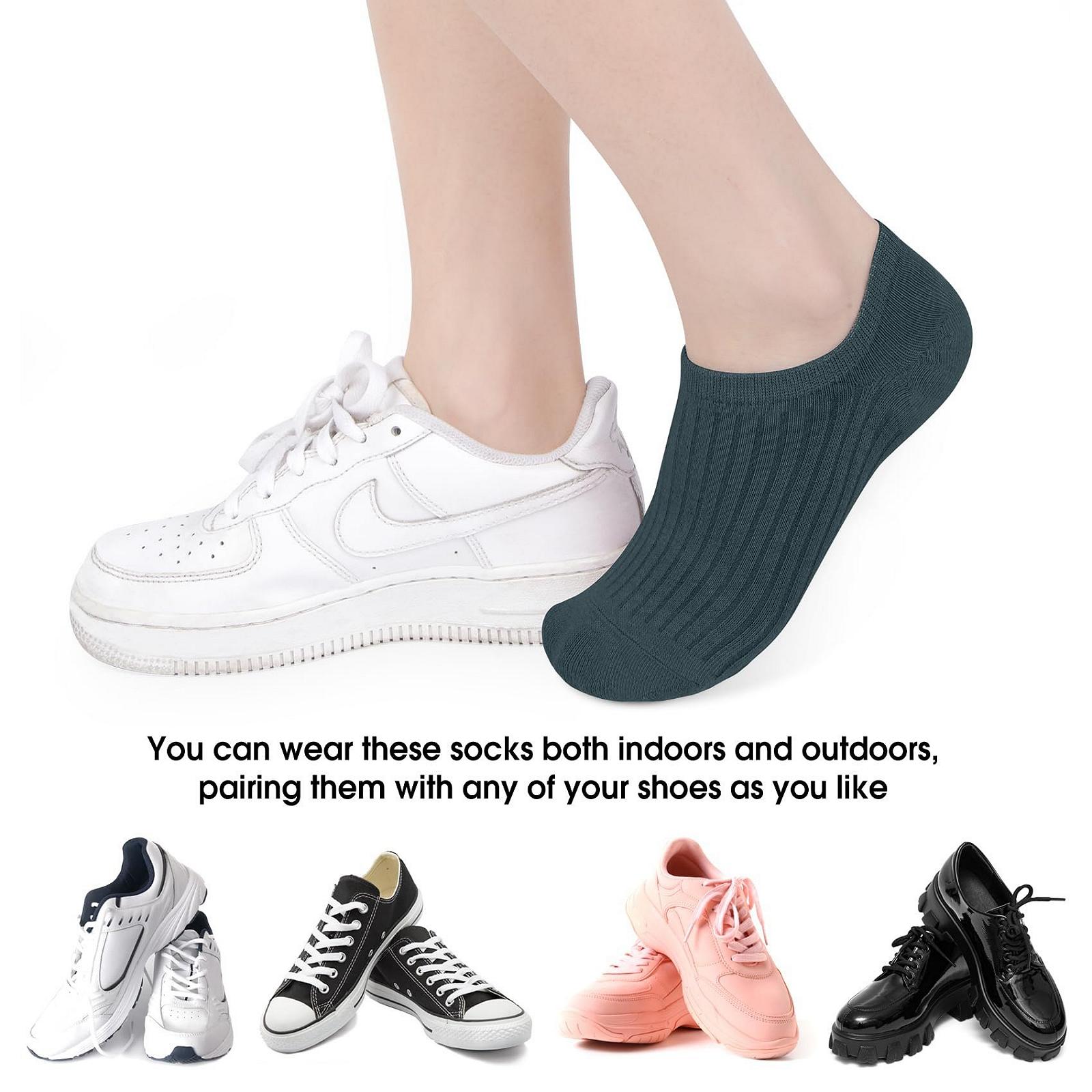 Жіночі шкарпетки-слідки Бавовняні посилені короткі шкарпетки з силіконовою вставкою, що не ковзають - 8 пар, фото №5