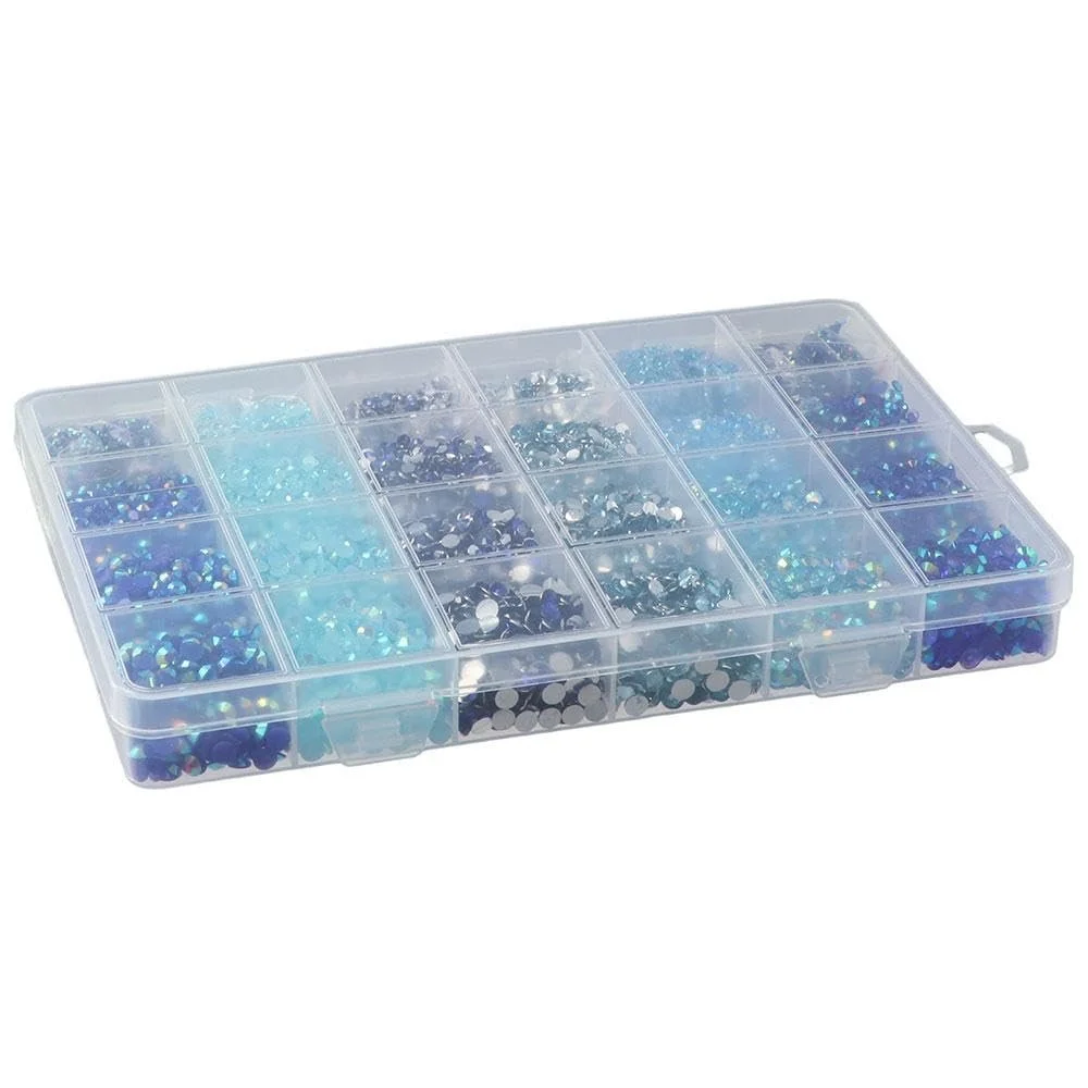 Стразы из искусственной смолы 2 mm, 3 mm, 4 mm, 5 mm, Синий, 30000 шт, фото №6