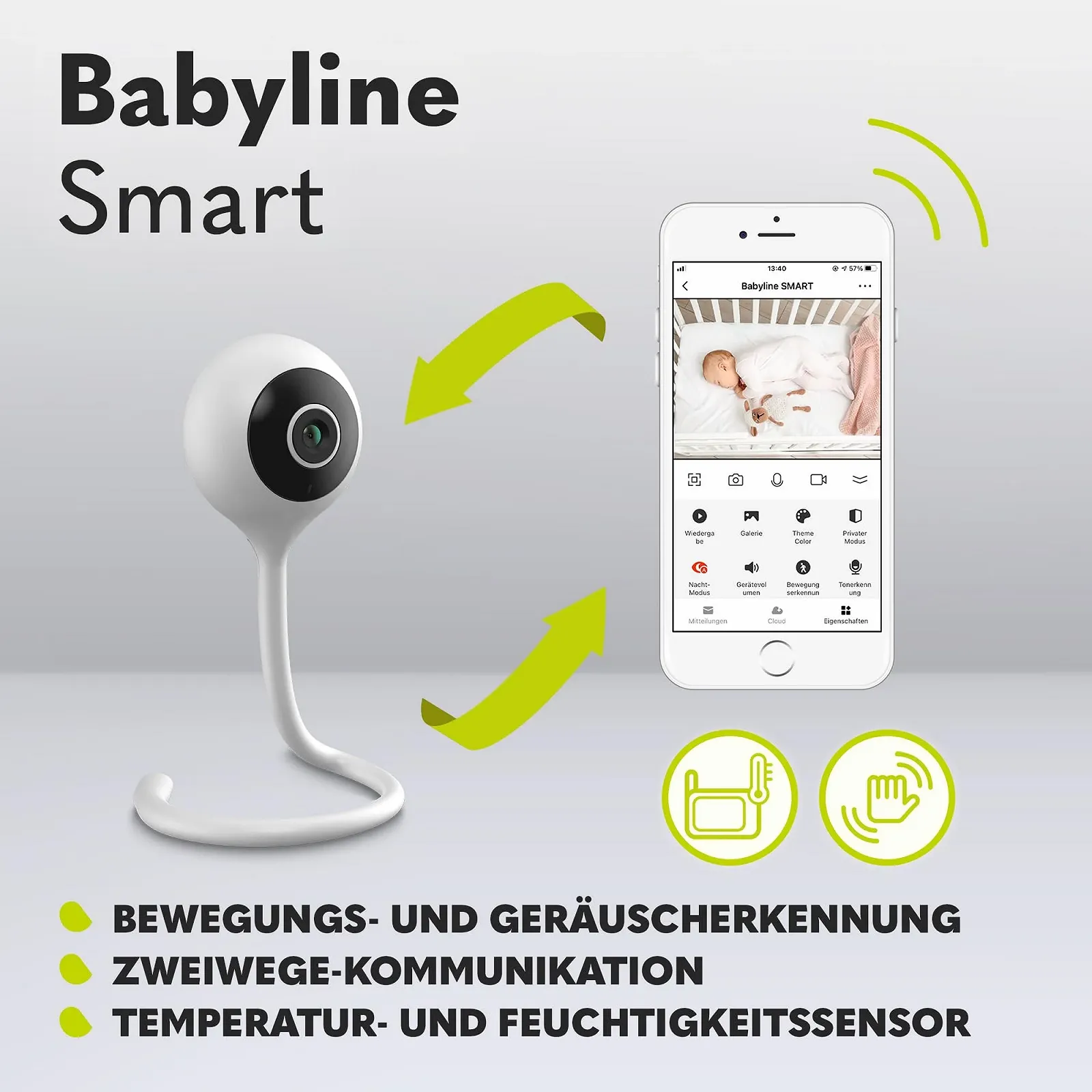 Видеоняня Lionelo Care Babyline Smart Wi-Fi Mobile App, фото №4 Видеоняня Lionelo Care Babyline Smart Wi-Fi Mobile App, фото №4