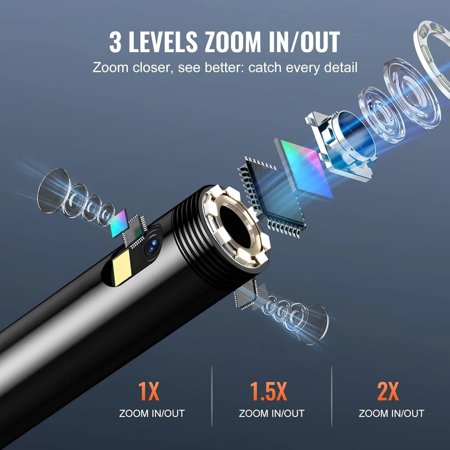 Эндоскоп VEVOR 5003 / IPS / Full HD / IP67, фото №3