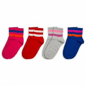 Носки Спортивные RAFRAY Полосатые Цветные Носки Размер 36-40, Красный, розовый, фиолетовый, серый - Фото 1
