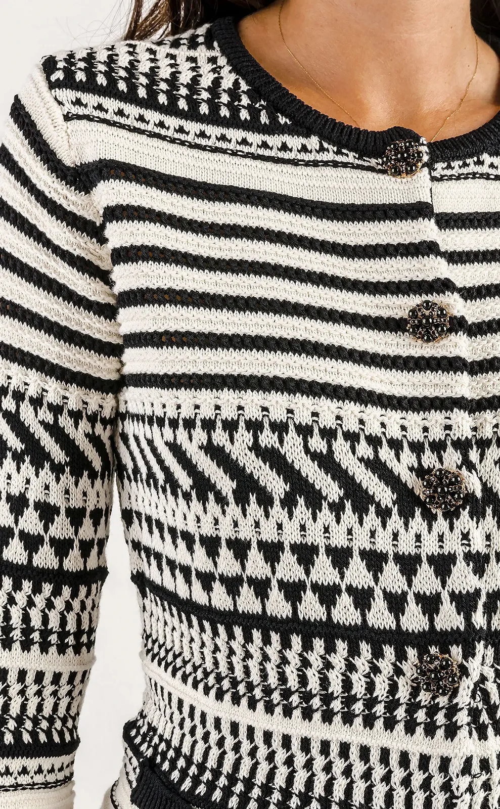 Жіночий кардиган Guess by Marciano у стилі Шанель Біло-чорний - M, фото №6