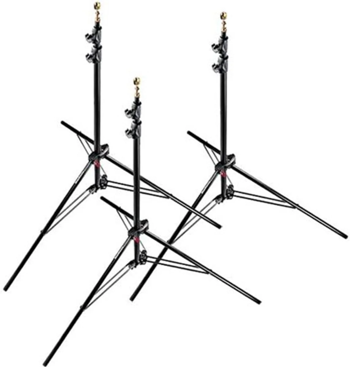 Набір з трьох штативів Manfrotto 1052BAC-3 / Для освітлення / Алюміній / Навантаження до 5 кг / Висота 237 см / Чорний, фото №1 Набір з трьох штативів Manfrotto 1052BAC-3 / Для освітлення / Алюміній / Навантаження до 5 кг / Висота 237 см / Чорний, фото №1