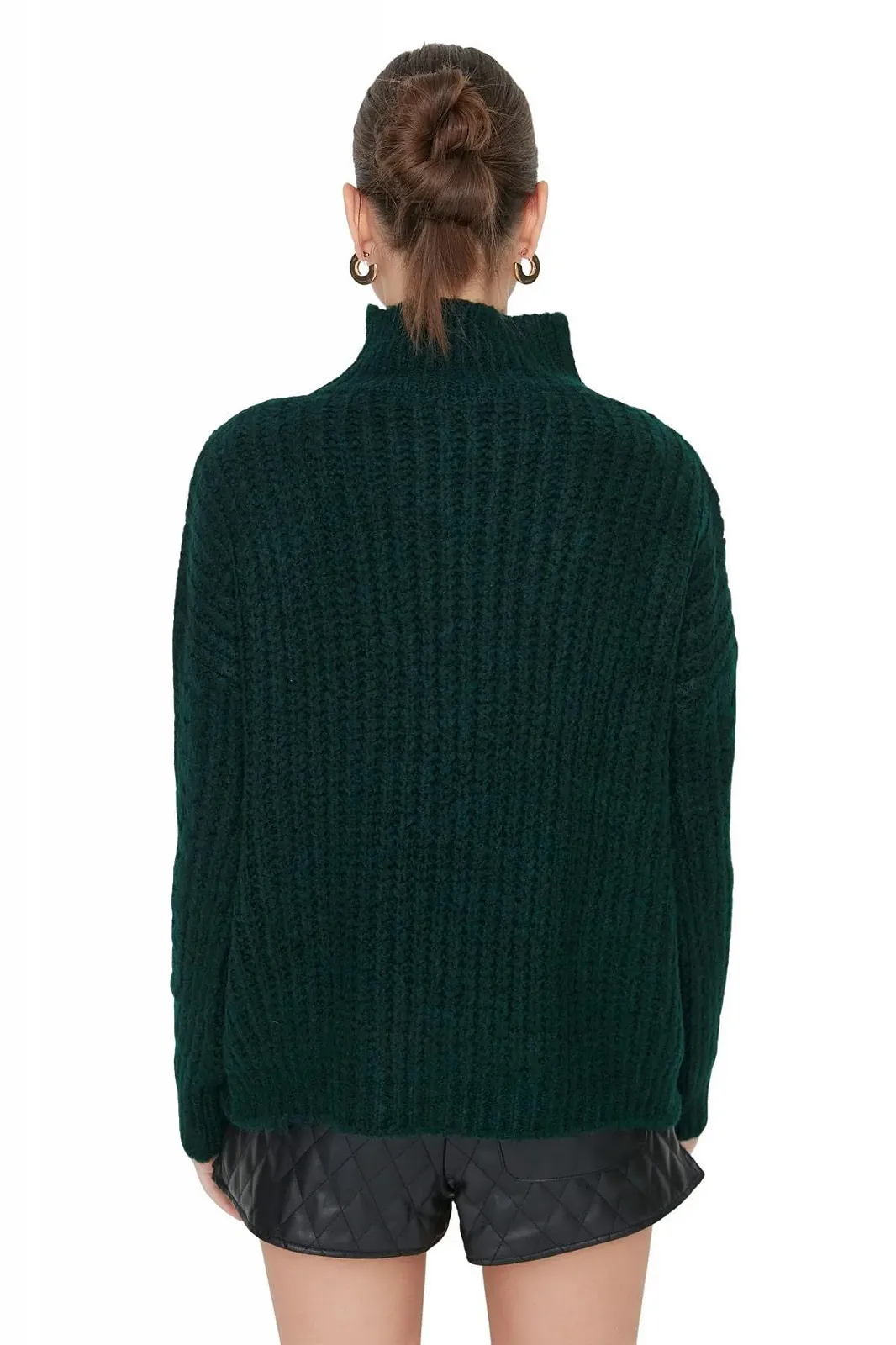 Пуловер TRENDYOL Женский Свитер с воротником-стойкой и вязаным узором., фото №5 Пуловер TRENDYOL Женский Свитер с воротником-стойкой и вязаным узором., фото №5