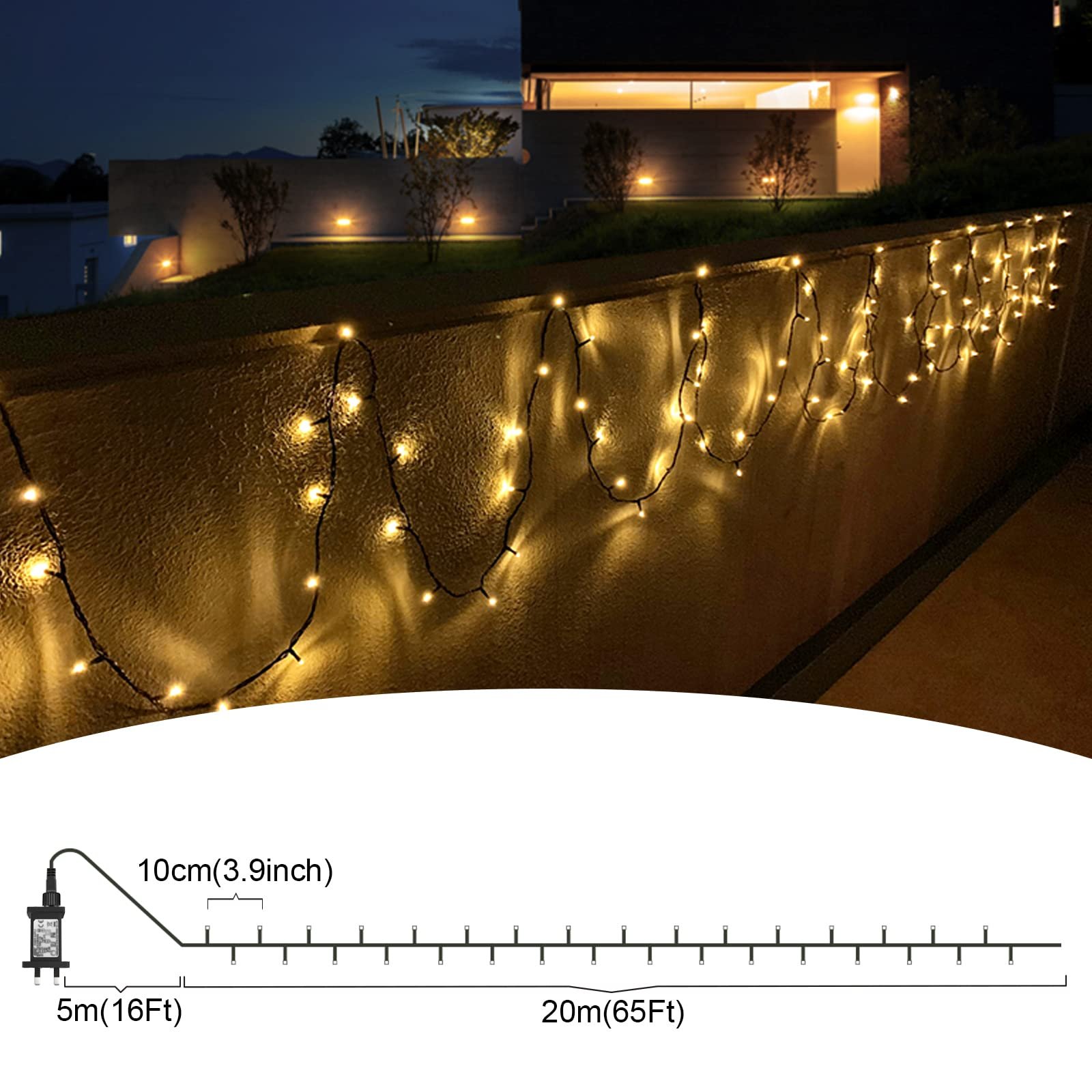 Гірлянда Cshare 20 м 200 LED, теплий білий, фото №6