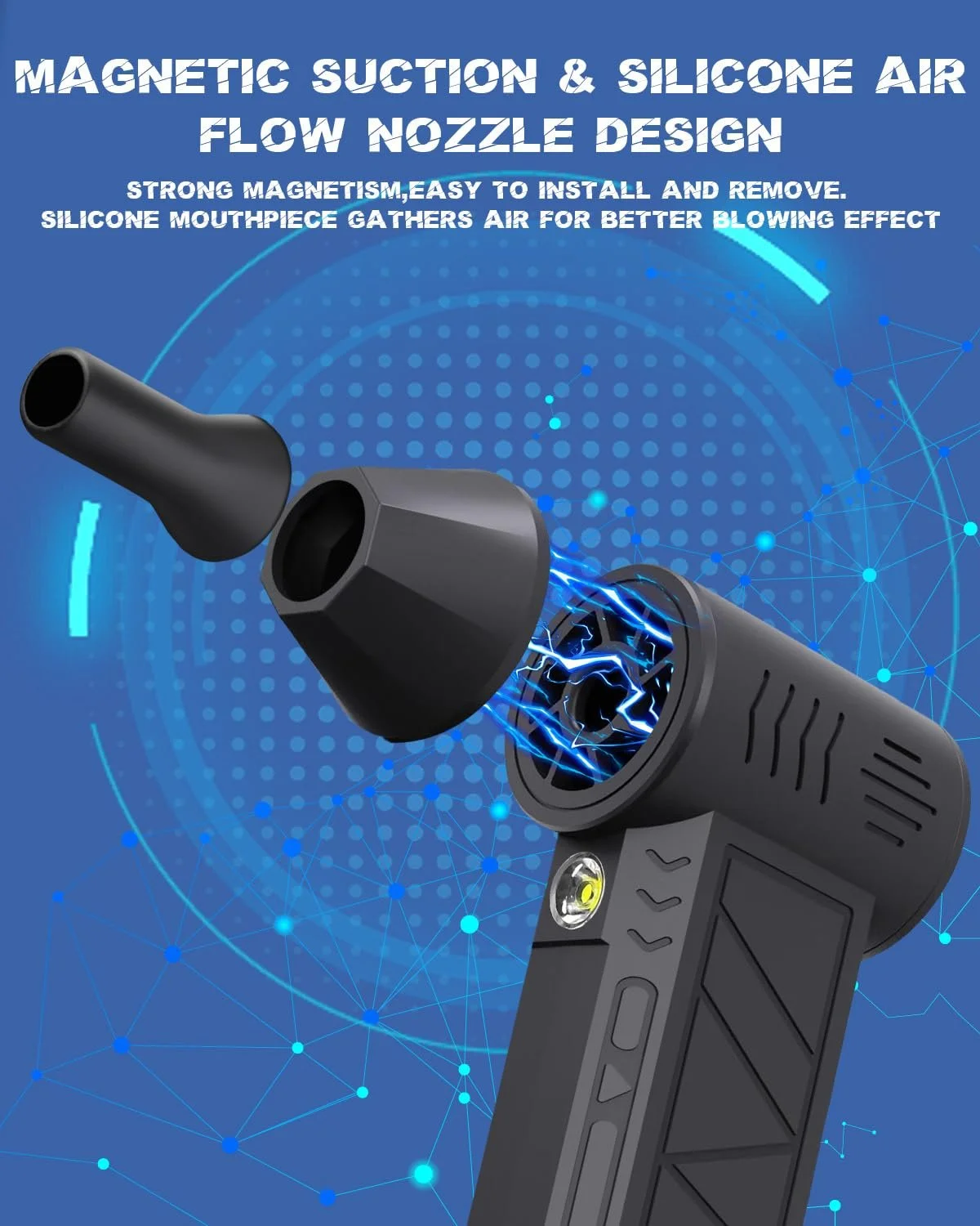 Электрическая воздуходувка Seyaom 130,000 RPM 4 скорости 5000mAh Аккумуляторная, фото №6