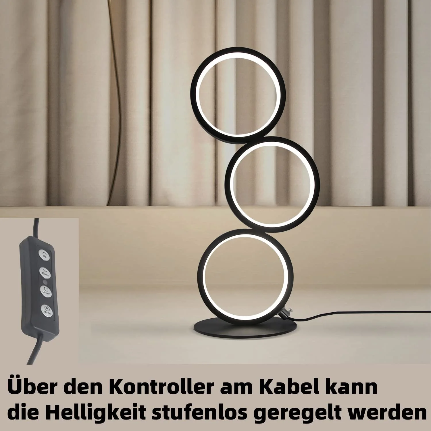 Світлодіодна настільна лампа кільцеподібна 12 Вт, фото №4