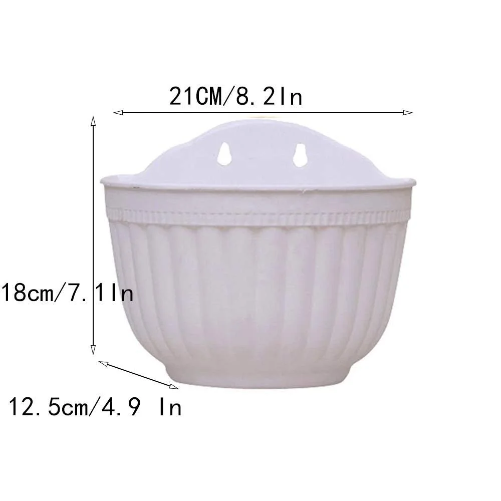 Настінні підвісні кашпо Пластикові Для балкона та паркану З дренажем та 4 гачками Набір із 2 шт., фото №6 Настінні підвісні кашпо Пластикові Для балкона та паркану З дренажем та 4 гачками Набір із 2 шт., фото №6