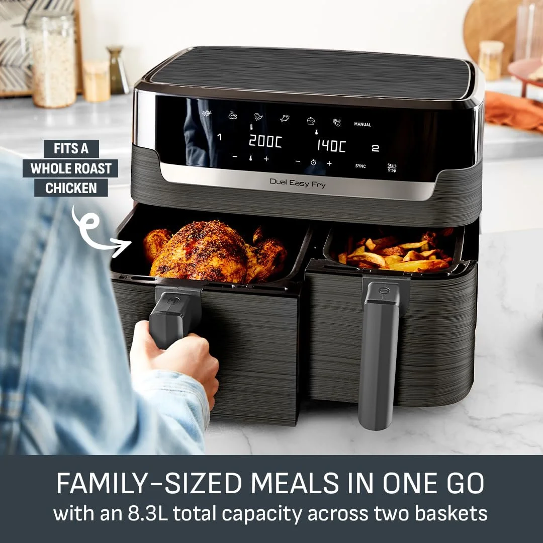 Мультипечь Tefal Easy Fry Digital Double Zone 2 ящика 8.3 л 8 в 1 антипригарная Extra Crispy, фото №3 Мультипечь Tefal Easy Fry Digital Double Zone 2 ящика 8.3 л 8 в 1 антипригарная Extra Crispy, фото №3