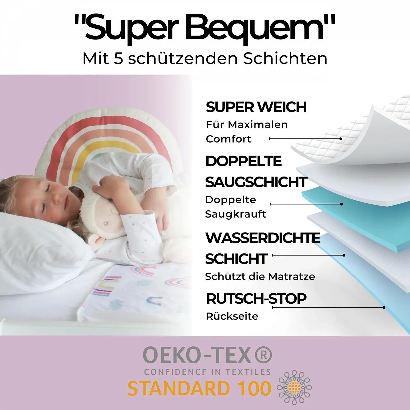 Водонепроникний Наматрацник для Ліжка для Дітей Односпальне, фото №4 Водонепроникний Наматрацник для Ліжка для Дітей Односпальне, фото №4