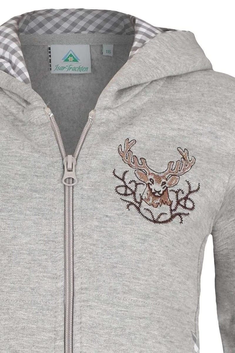 Костюмная куртка Isar-Trachten Унисекс Детская Серая, фото №2 Костюмная куртка Isar-Trachten Унисекс Детская Серая, фото №2