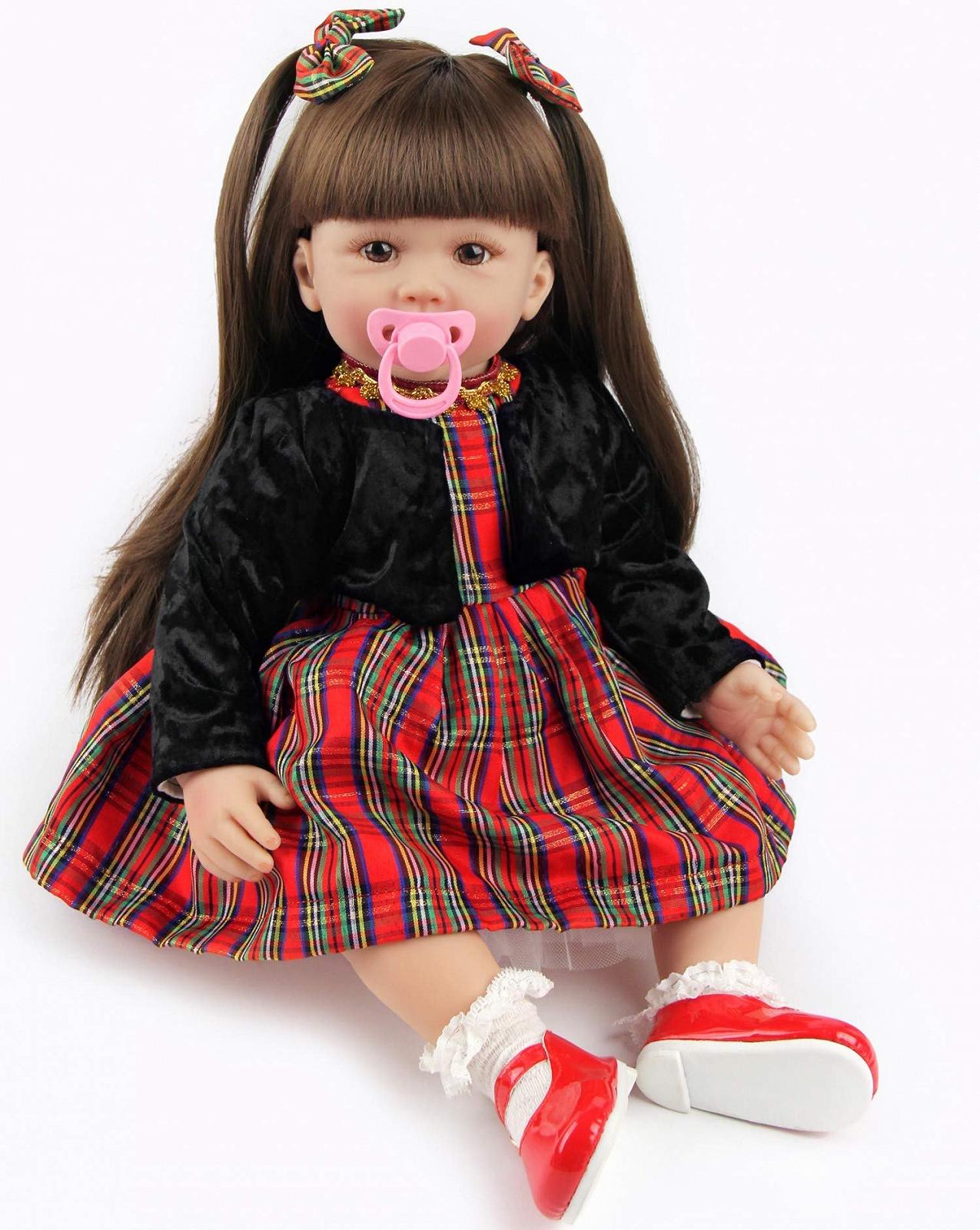 Кукла ZIYIUI Reborn Toddler 60 см Мягкий силиконовый винил Девочка с длинными волосами, фото №2