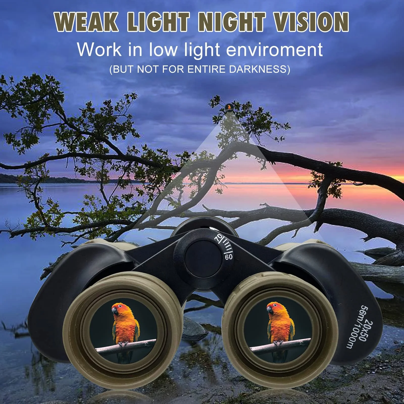 Бінокль 20x50 HD Night Vision Waterproof Professional FMC Lens, фото №5