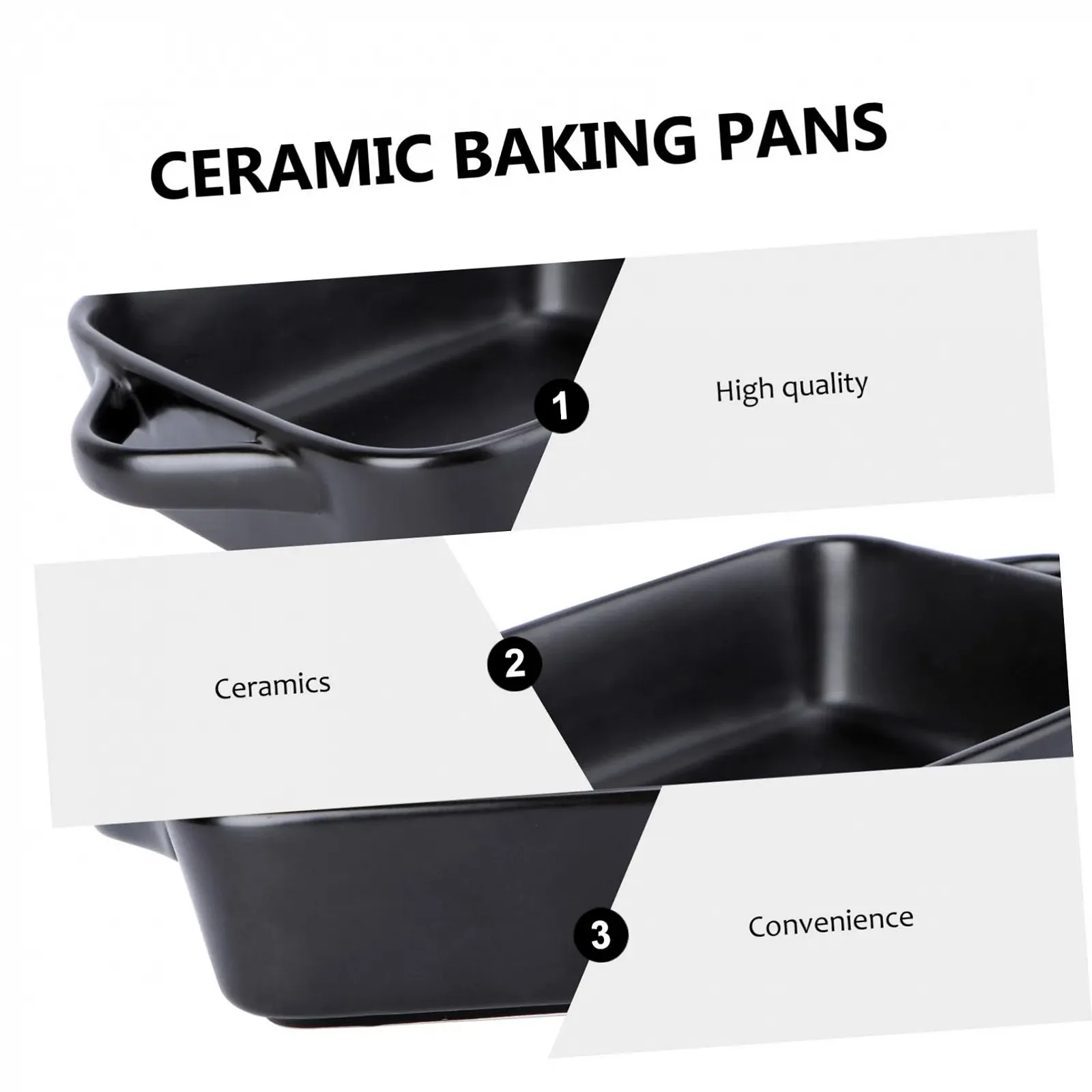 Форма для запікання VALICLUD прямокутна термостійка з ручками чорна, фото №3