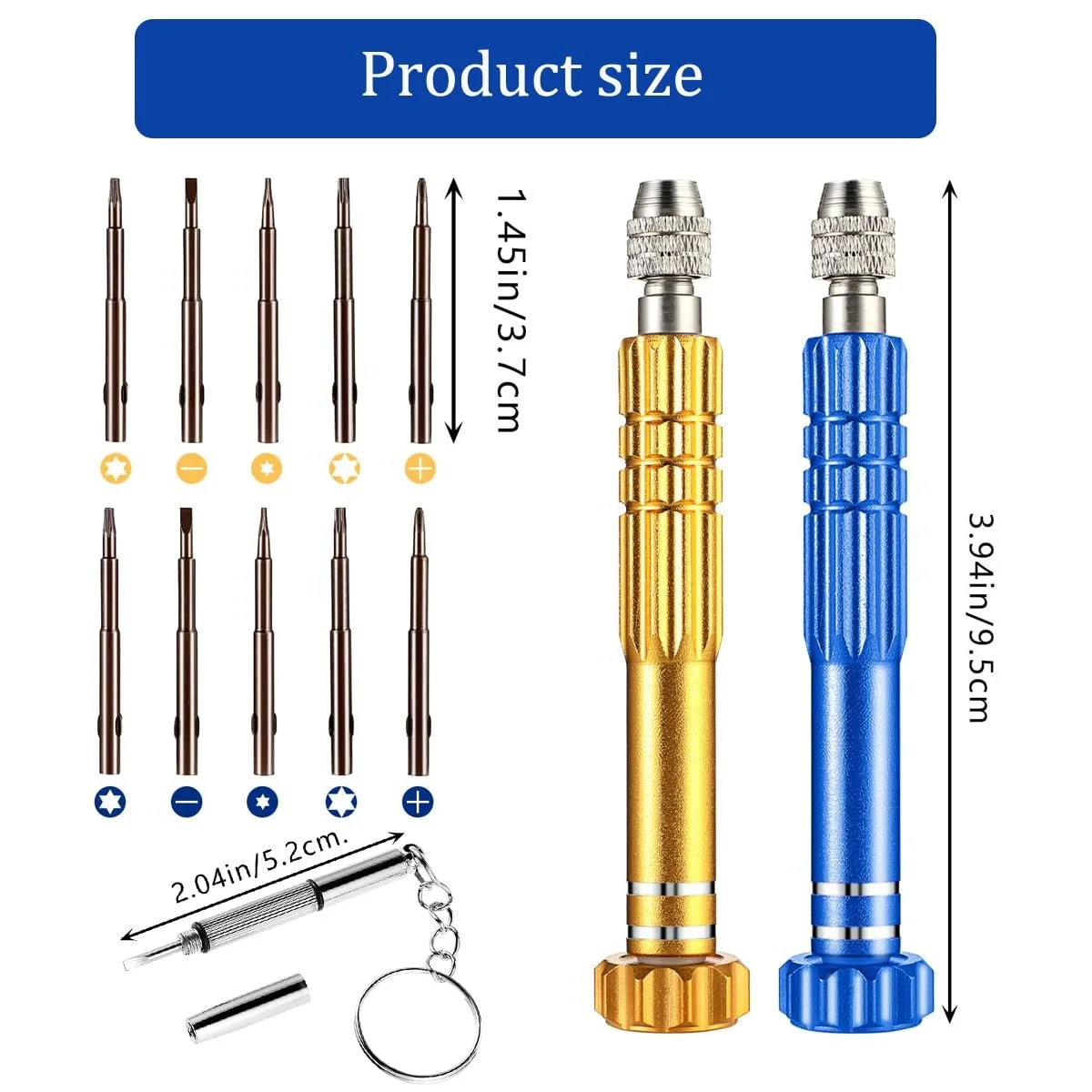Набір міні-викруток WUWUSU Набір 13 в 1 Комплект для ремонту окулярів, фото №2