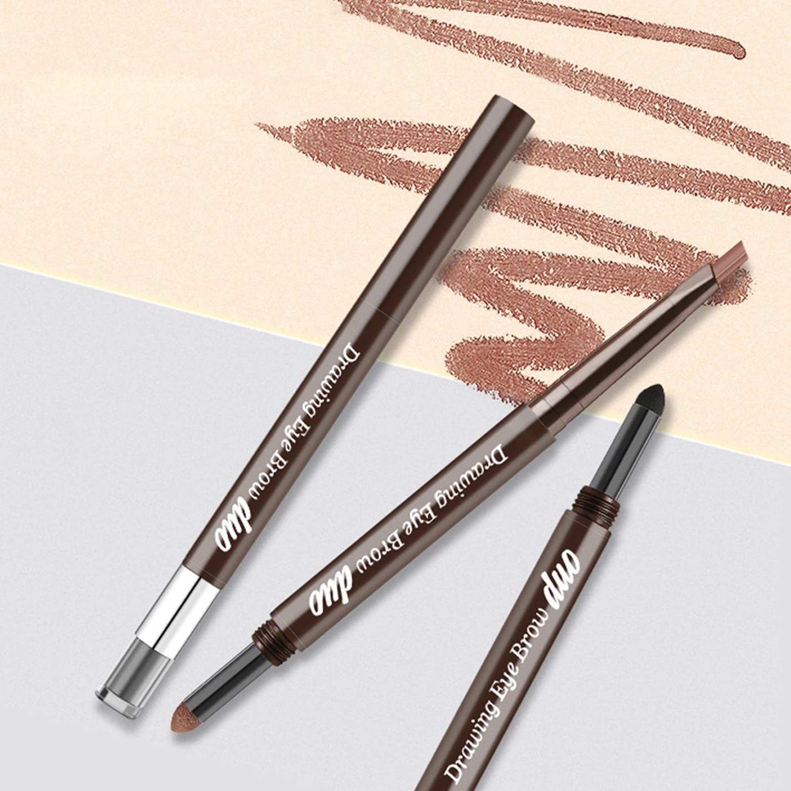 Гель для фиксации бровей и Пудра для бровей Два в одном Водостойкий Автоматическое вращение Набор для всех типов кожи Трафарет (D Один размер), фото №3