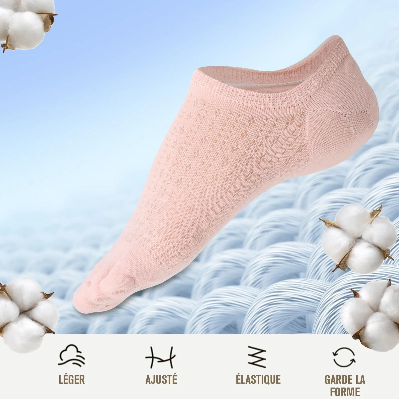 Носки для пальцев ZOCONE Женские 4 пары Дышащие и поглощающие пот Хлопковые спортивные носки, фото №6