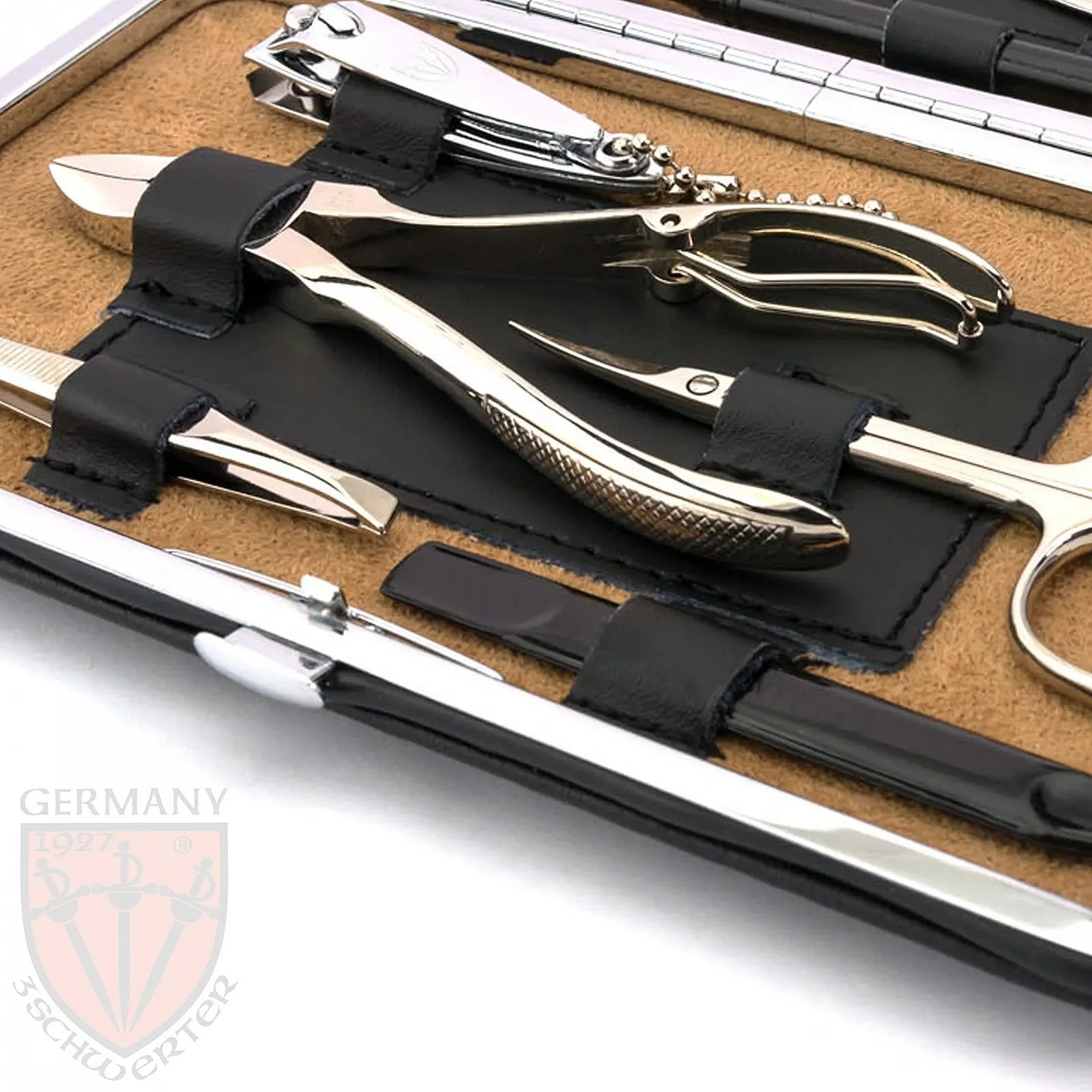 Набор для маникюра DREI SCHWERTER Germany Treviso 11 предметов Кожаный Черный, фото №3