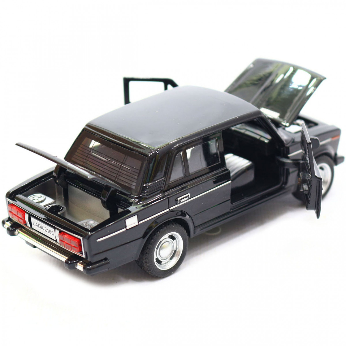 Машинка игровая автопром «ВАЗ-2106» Черный со световыми и звуковыми эффектами 7642, фото №7