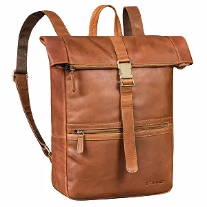 Купить Рюкзак для ноутбука STILORD Cairo 14-17.3 дюйма Rolltop Кожаный Коньячно-коричневый - Фото 1 Рюкзак для ноутбука STILORD Cairo 14-17.3 дюйма Rolltop Кожаный Коньячно-коричневый - Фото 1