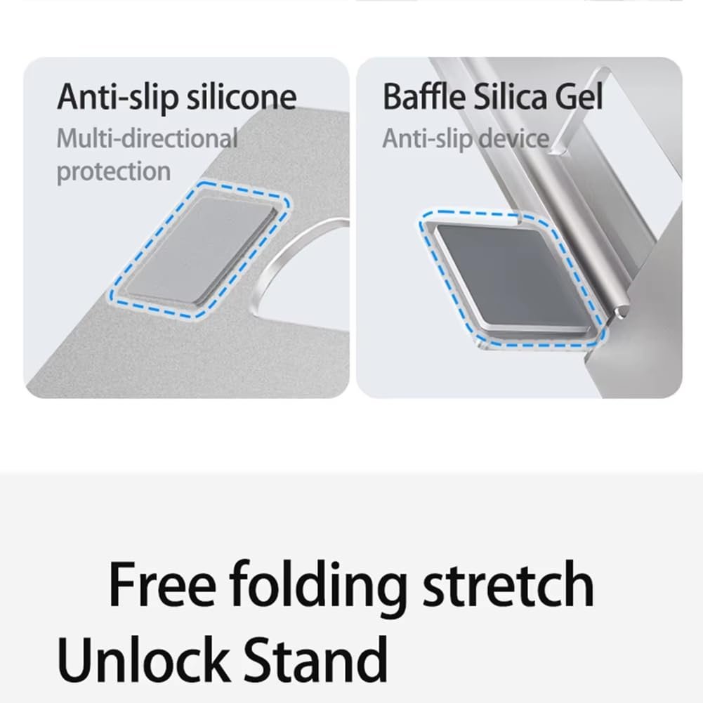 Підставка для ноутбука Регульована Складана Алюмінієва Портативна до 17,3", фото №4 Підставка для ноутбука Регульована Складана Алюмінієва Портативна до 17,3", фото №4