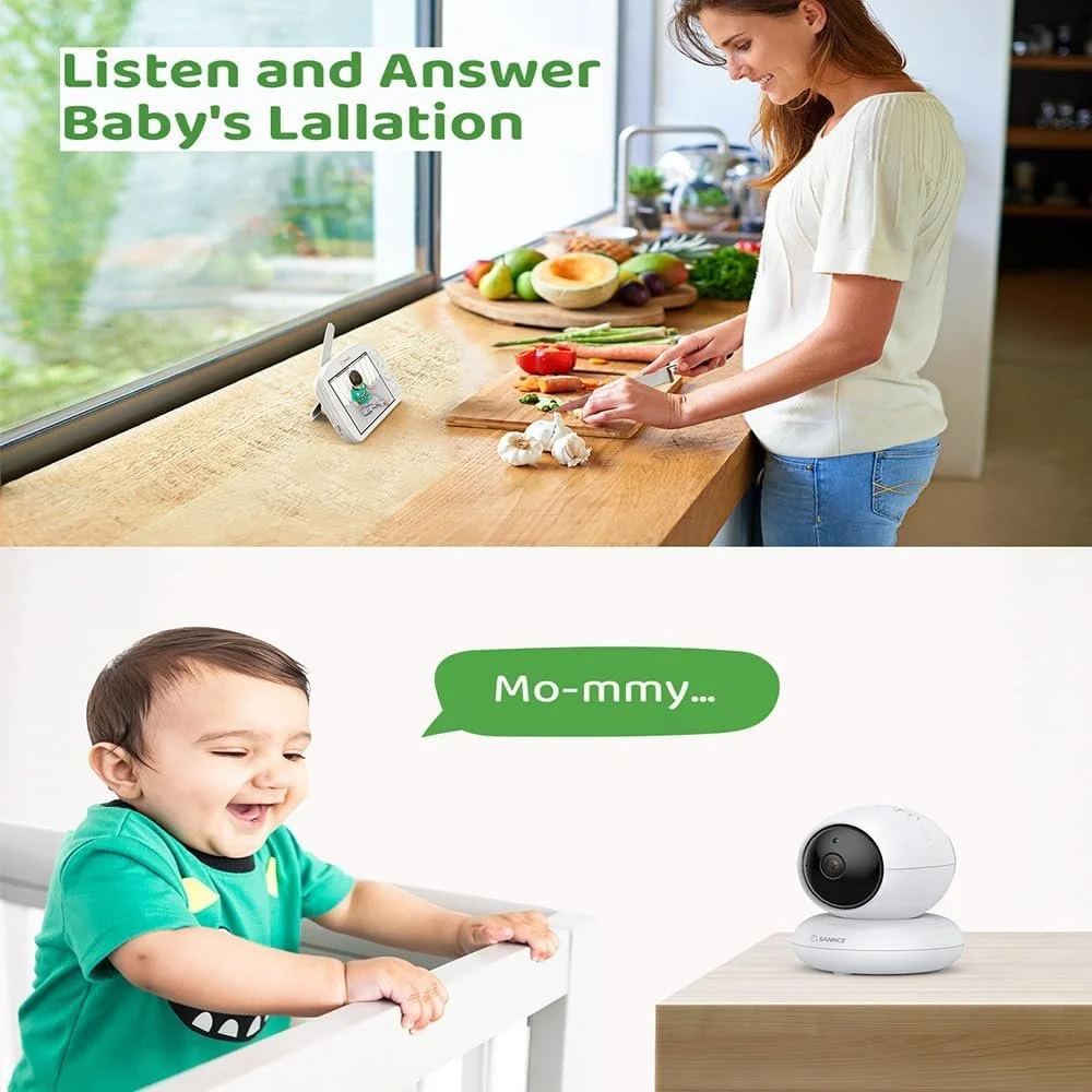 Відеоняня SANNCE 5.5 дюймів 720P 5000 мАг Night Light PTZ IR Night Vision Feeding Reminder, фото №7 Відеоняня SANNCE 5.5 дюймів 720P 5000 мАг Night Light PTZ IR Night Vision Feeding Reminder, фото №7