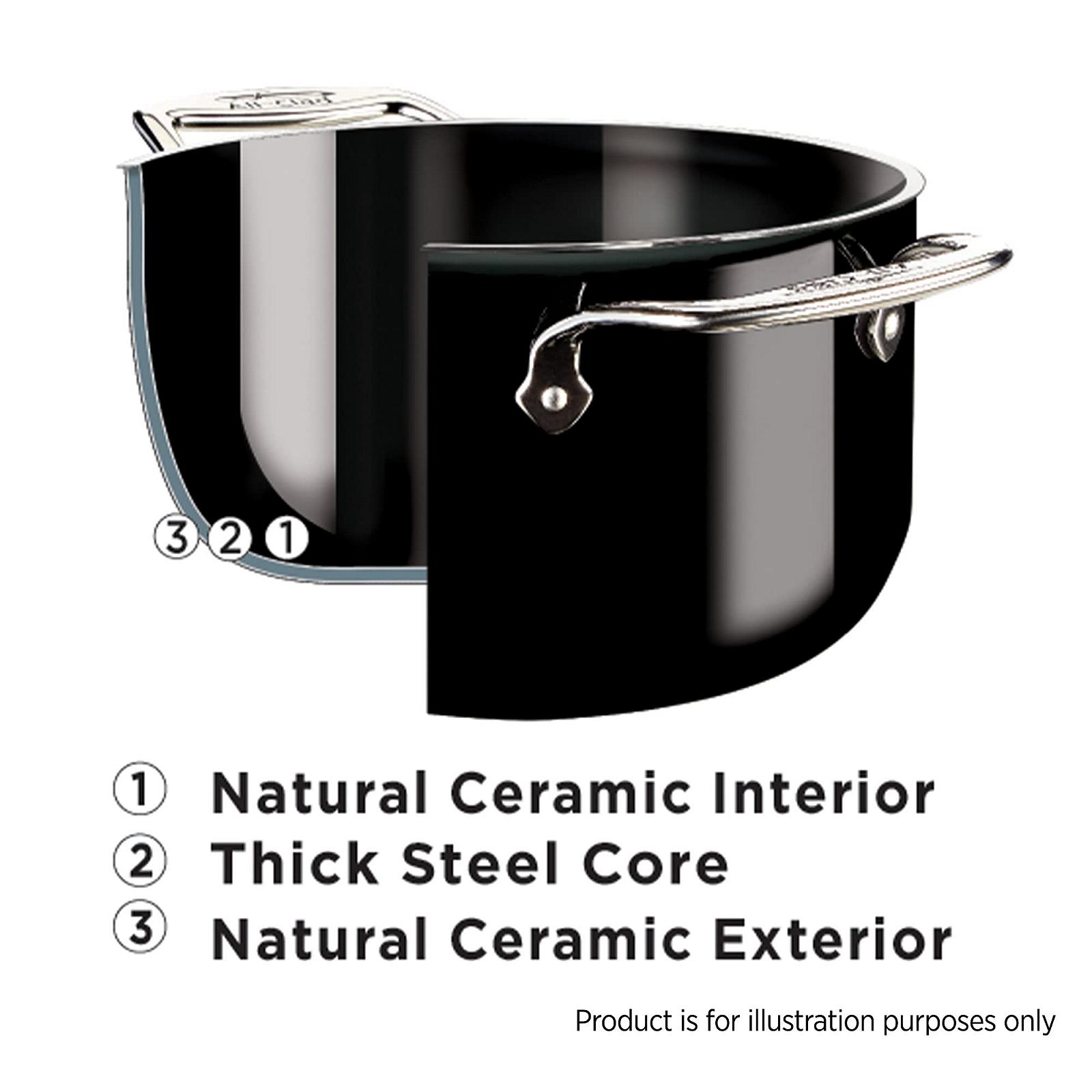 Каструля All-Clad Fusiontec Natural Ceramic Сталева Основа 7 кварц Онікс, фото №6