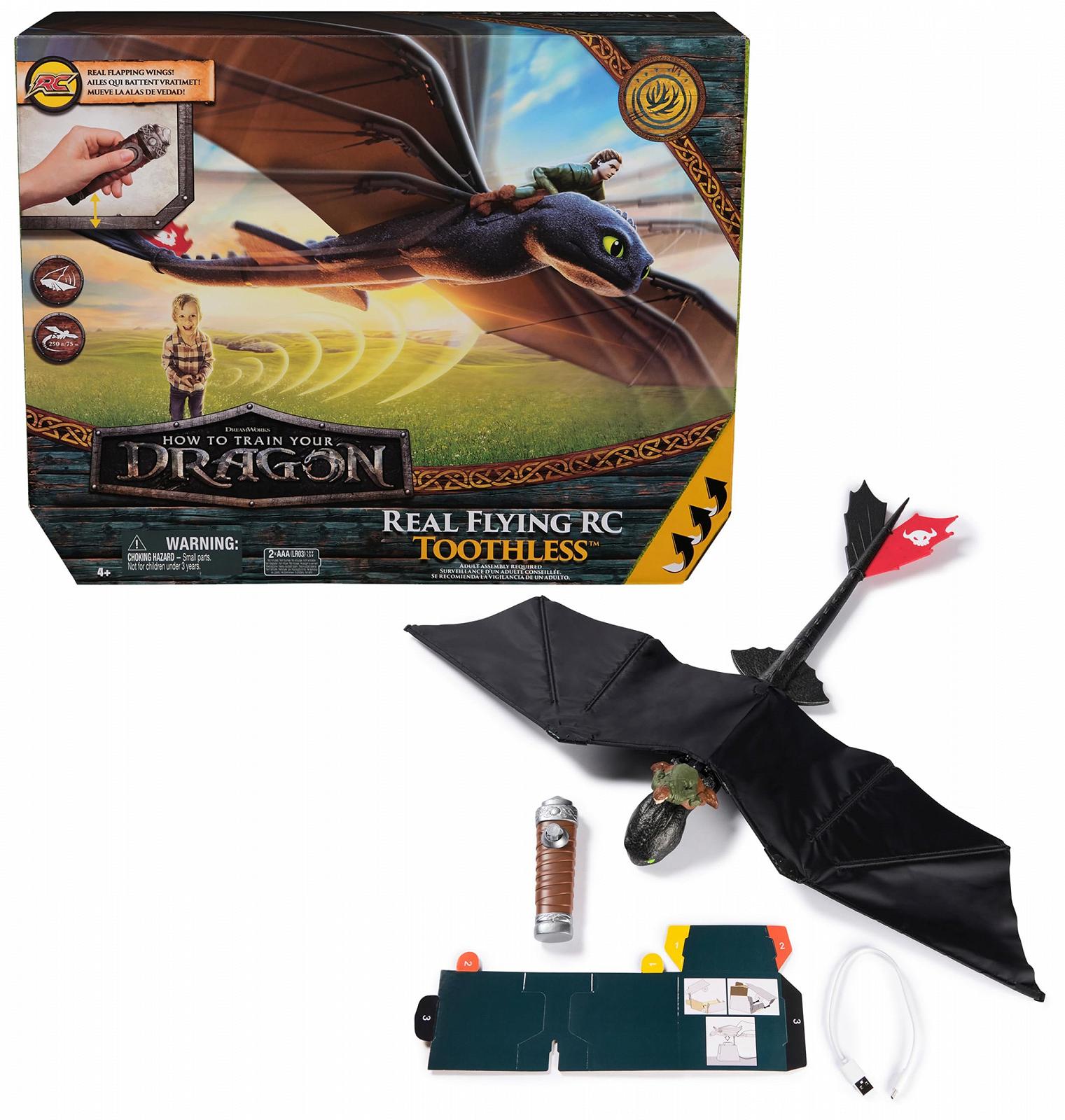 Іграшка Dreamworks How to Train Your Dragon Злітаючий дракон Беззубик з пультом дистанційного керування для дітей від 4 років, фото №1