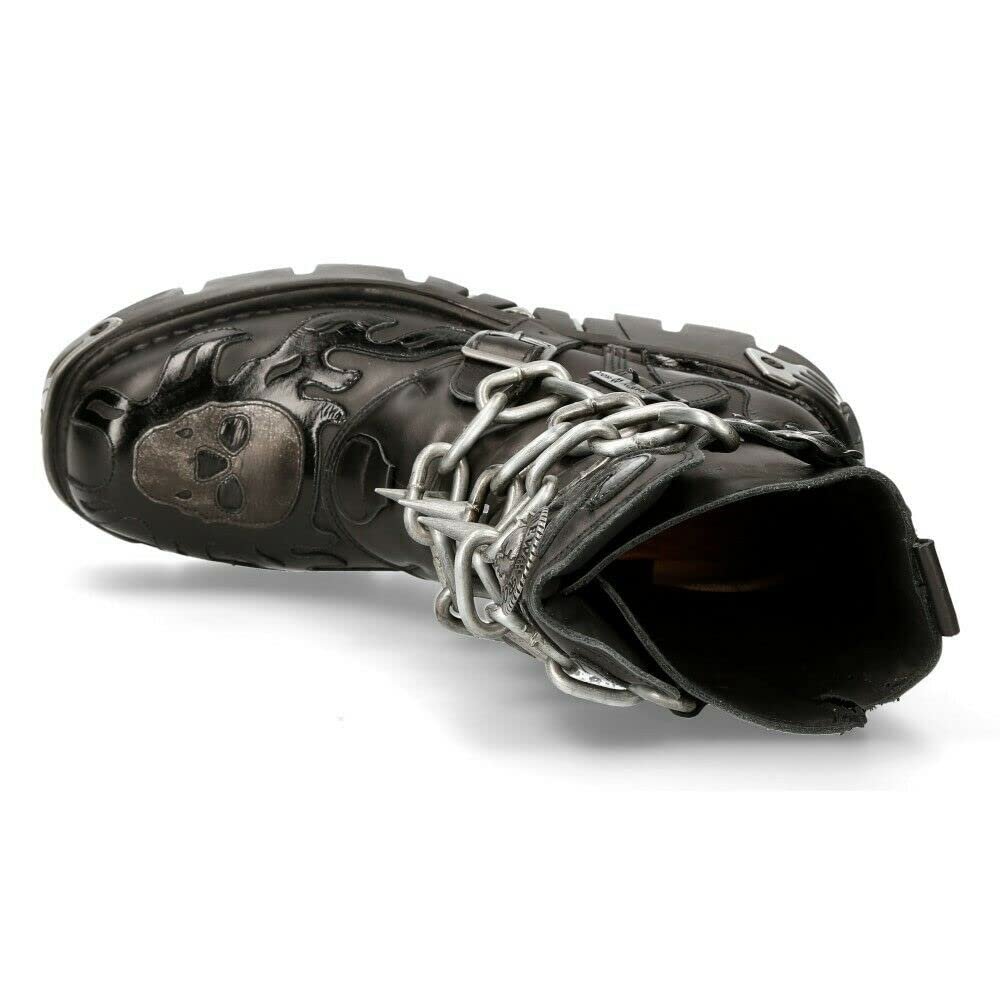 Черевики New Rock 727-S1 Шкіряні Металік Чорний, фото №8