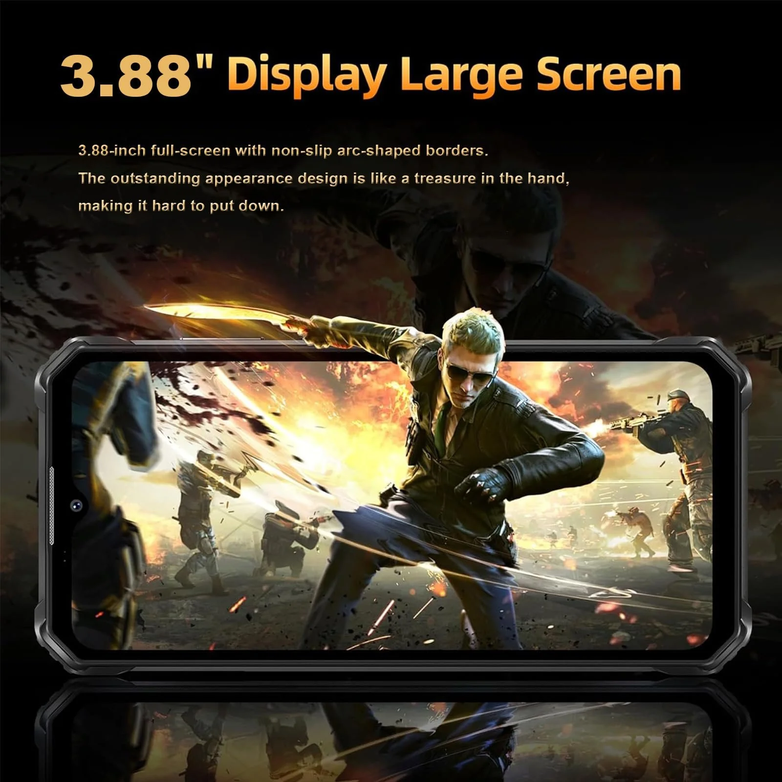 Захищений міні-смартфон Android 12 3000mAh 3.88 дюйма IP68 4G 6GB 128GB Black, фото №4