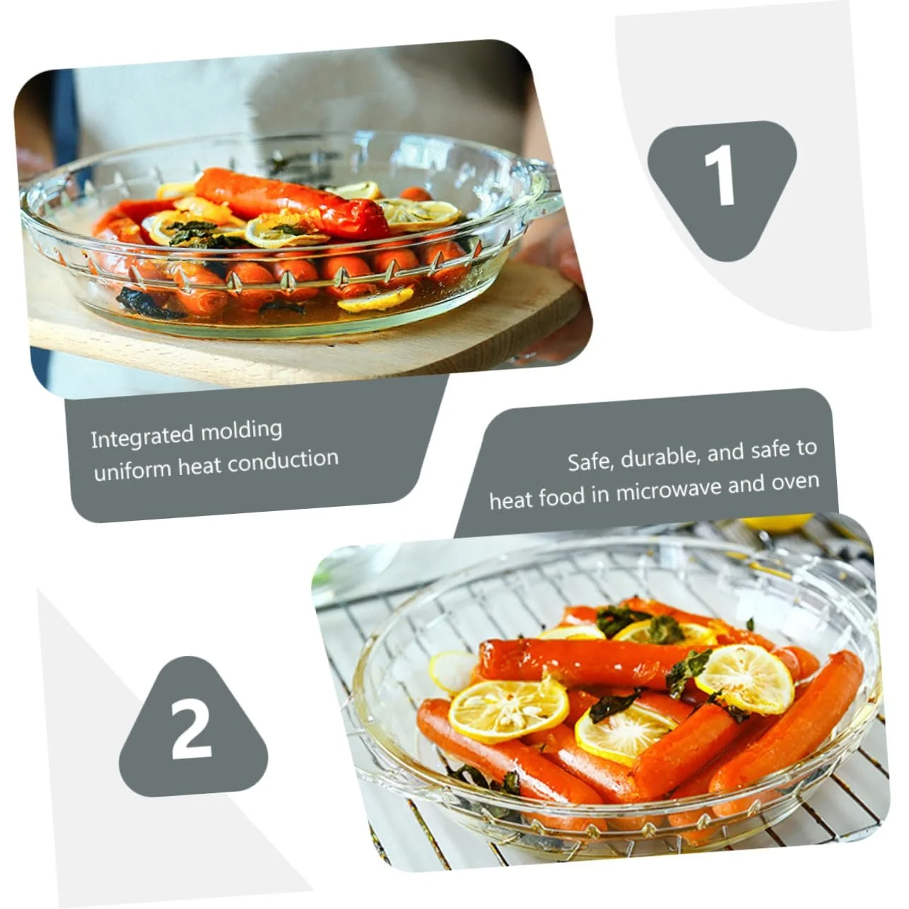 Форма для выпекания Luxshiny Стеклянная антипригарная с эргономичными ручками, фото №4